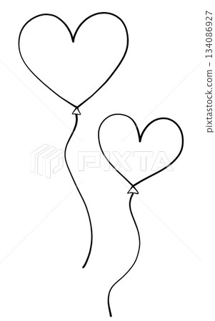 心形氣球 134086927