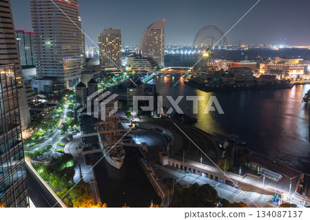 神奈川縣橫濱灣地區 - 深夜夜景 134087137