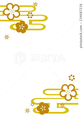 Yellow simple flower and haze Japanese style frame 134087216