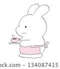Rabbit carrying coffee 134087415
