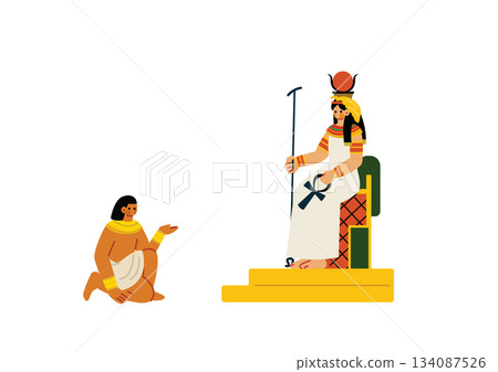 Illustration of an ancient Egyptian queen Illustration of an ancient Egyptian queen 134087526