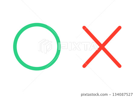 Green and red | Simple round mark Green and red | Simple round mark 134087527