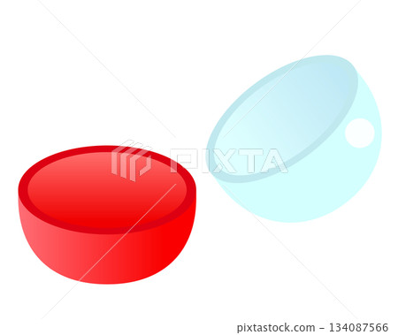 Capsule toy with the lid open Capsule toy with the lid open 134087566