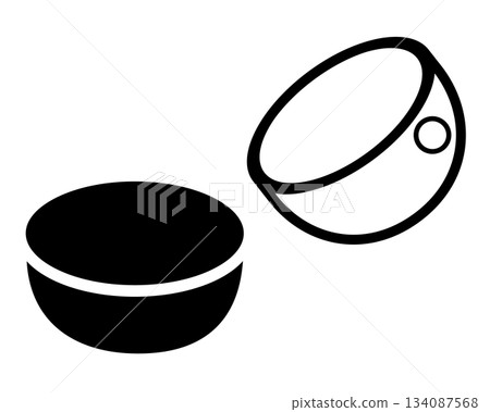 Capsule toy with the lid open Capsule toy with the lid open 134087568