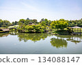 Spring in Korakuen Garden: A garden with a pond Spring in Korakuen Garden: A garden with a pond 134088147