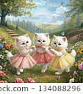 花叢中的貓 134088296