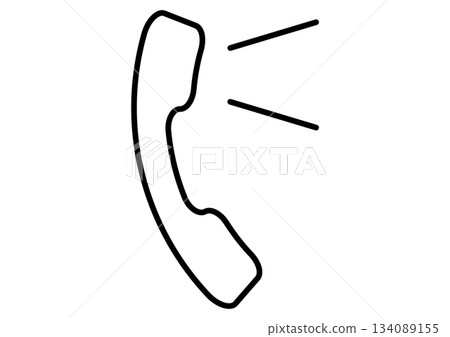 Contact, support mark, receiver, telephone icon (with communication waveform) 134089155