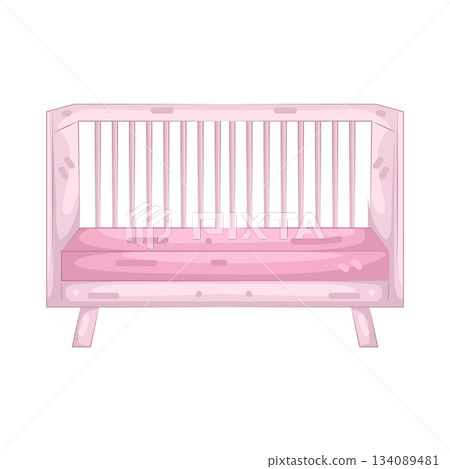 Illustration of baby crib  134089481
