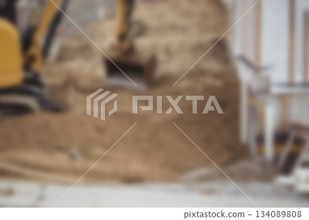 Bulldozer removing mud at construction site Bulldozer removing mud at construction site 134089808