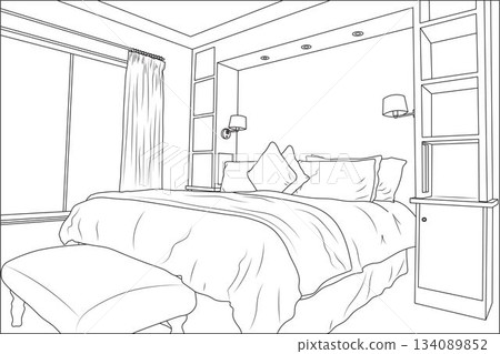 Illustrative image of bedroom 134089852