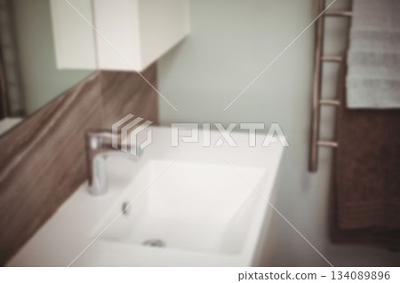 Defocused sink in modern bathroom Defocused sink in modern bathroom 134089896