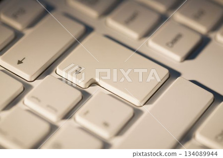 Overhead of white keyboard 134089944