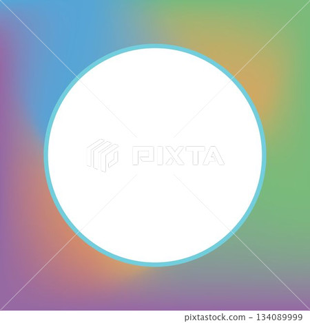 Composition of white circle over colorful background Composition of white circle over colorful background 134089999