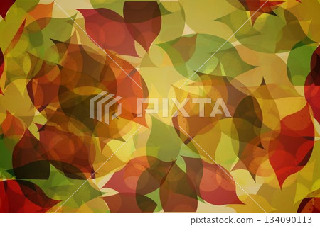 Autumnal leaf pattern in warm tones 134090113