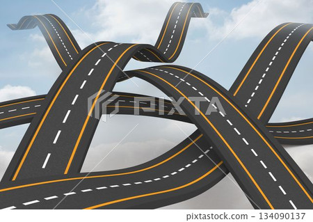 Bumpy roads crossing backdrop Bumpy roads crossing backdrop 134090137