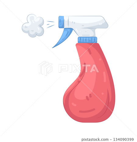 Illustration of laundry spray bottle 134090399