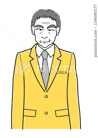 A middle-aged man in a suit with a nihilistic smile, upper body (simple) A middle-aged man in a suit with a nihilistic smile, upper body (simple) 134090577