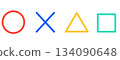 Simple circle, cross, triangle, and square marks 134090648