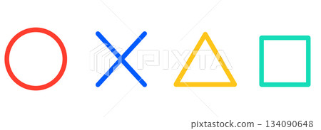 Simple circle, cross, triangle, and square marks 134090648