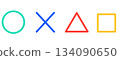 Simple circle, cross, triangle, and square marks 134090650