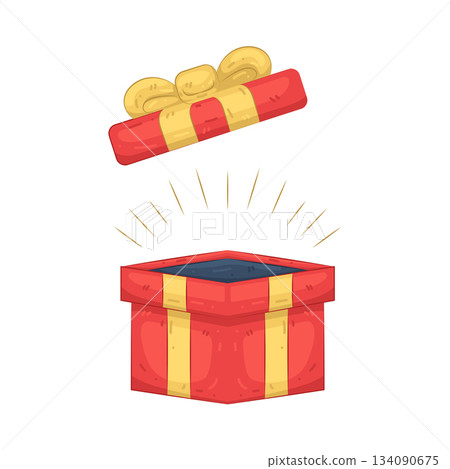 Illustration of open gift box 134090675