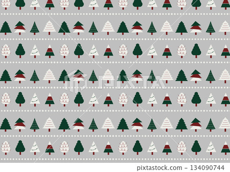 Christmas colored forest seamless pattern 134090744
