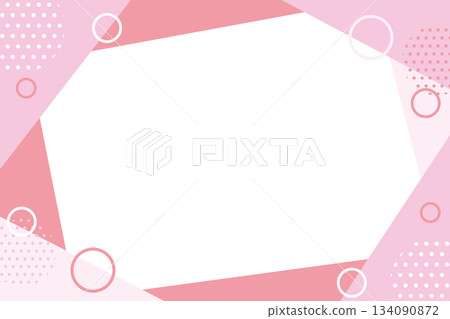 流行設計邊框插圖（粉紅色） 134090872