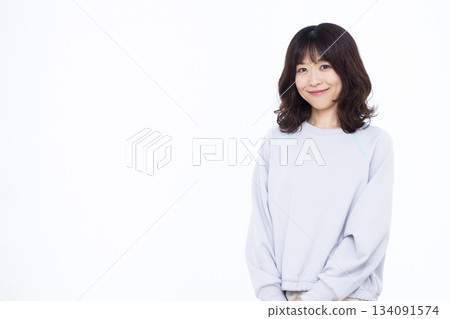 A woman with a smile A woman with a smile 134091574