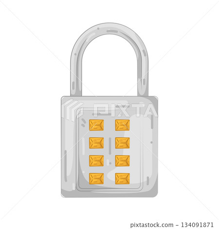 Illustration of digital number lock  134091871