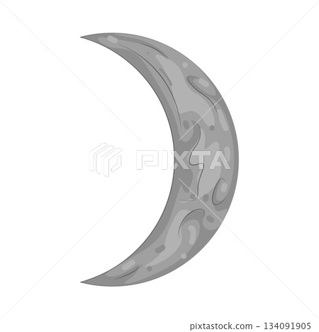Illustration of crescent moon  134091905