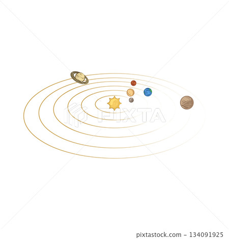 Illustration of solar system  134091925