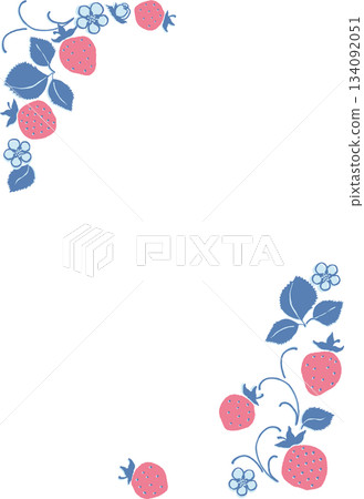 Retro style simple and pop strawberry corner material Retro style simple and pop strawberry corner material 134092051