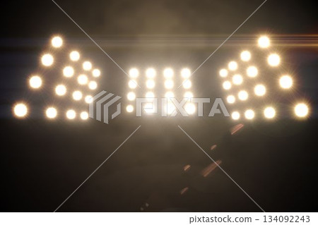 Illuminated floodlight at night Illuminated floodlight at night 134092243