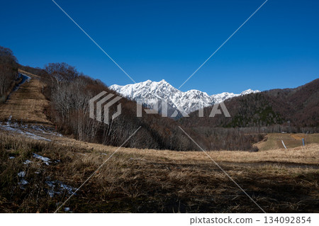 Snow-capped mountains of the Northern Alps, Hakuba Village, Nagano Prefecture 134092854