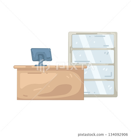 Illustration of pharmacy consultation desk  134092906