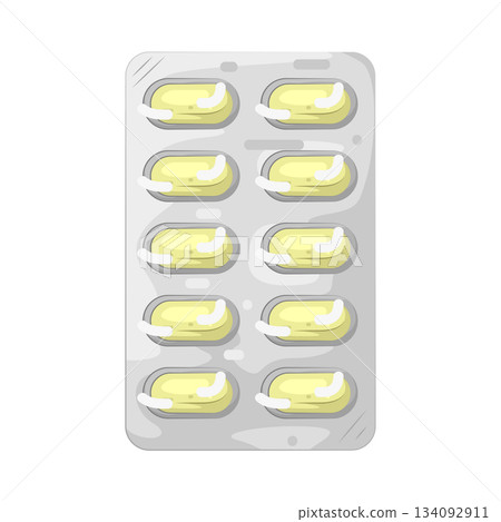 Illustration of pill blister pack Illustration of pill blister pack 134092911