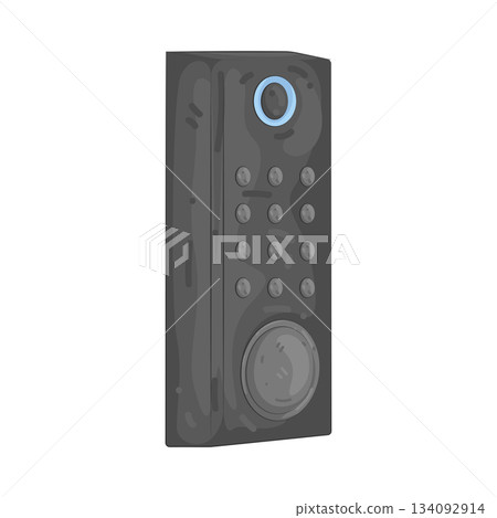 Illustration of smart deadbolt door lock Illustration of smart deadbolt door lock 134092914