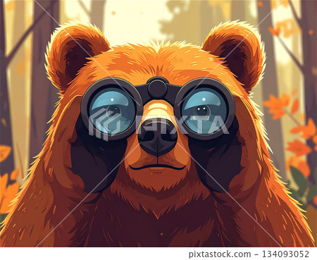 Comical bear illustration on guard 1 134093052