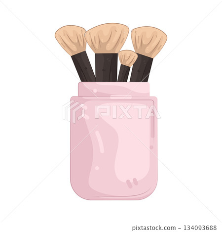 Illustration of makeup brush holder Illustration of makeup brush holder 134093688