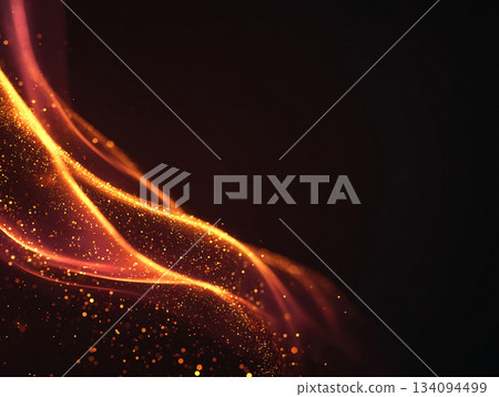 Orange flame and particle background AI image 134094499