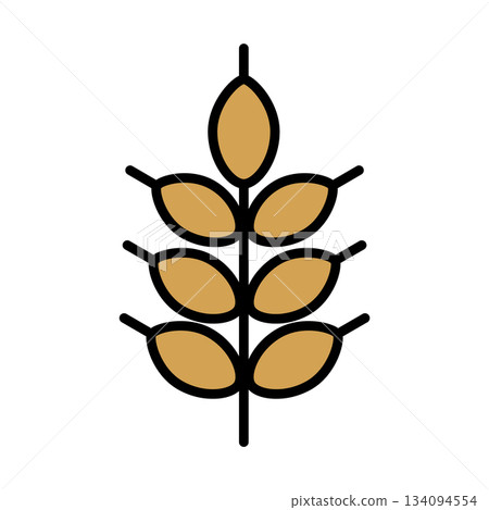 小麥輪廓簡單圖標 小麥輪廓簡單圖標 134094554