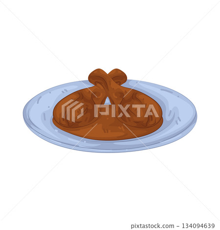 Illustration of Chicken With Barbecue Sauce Illustration of Chicken With Barbecue Sauce 134094639