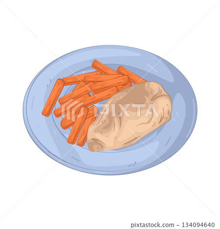 Illustration of chicken and carrot Illustration of chicken and carrot 134094640