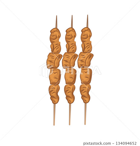 Illustration of chicken satay  134094652