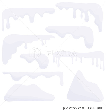 Snow caps and snowdrifts set Snow caps and snowdrifts set 134094806