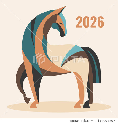 abstract horse poster 134094807