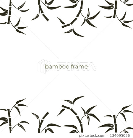 floral border with bamboo floral border with bamboo 134095036