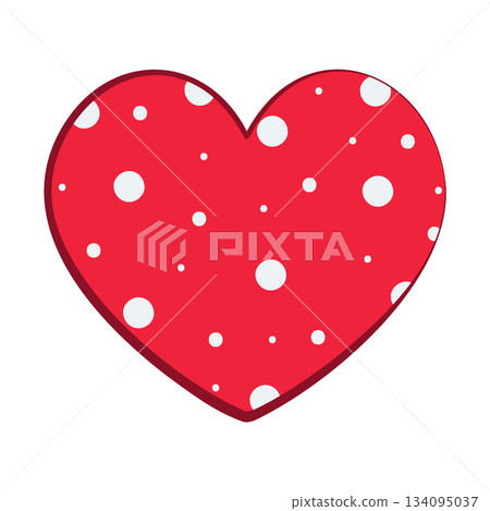 red heart with dots red heart with dots 134095037