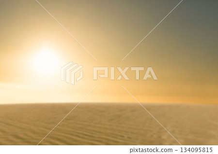 Idyllic shot of desert during sunset 134095815