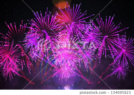 Digitally generated bright firework design 134095823